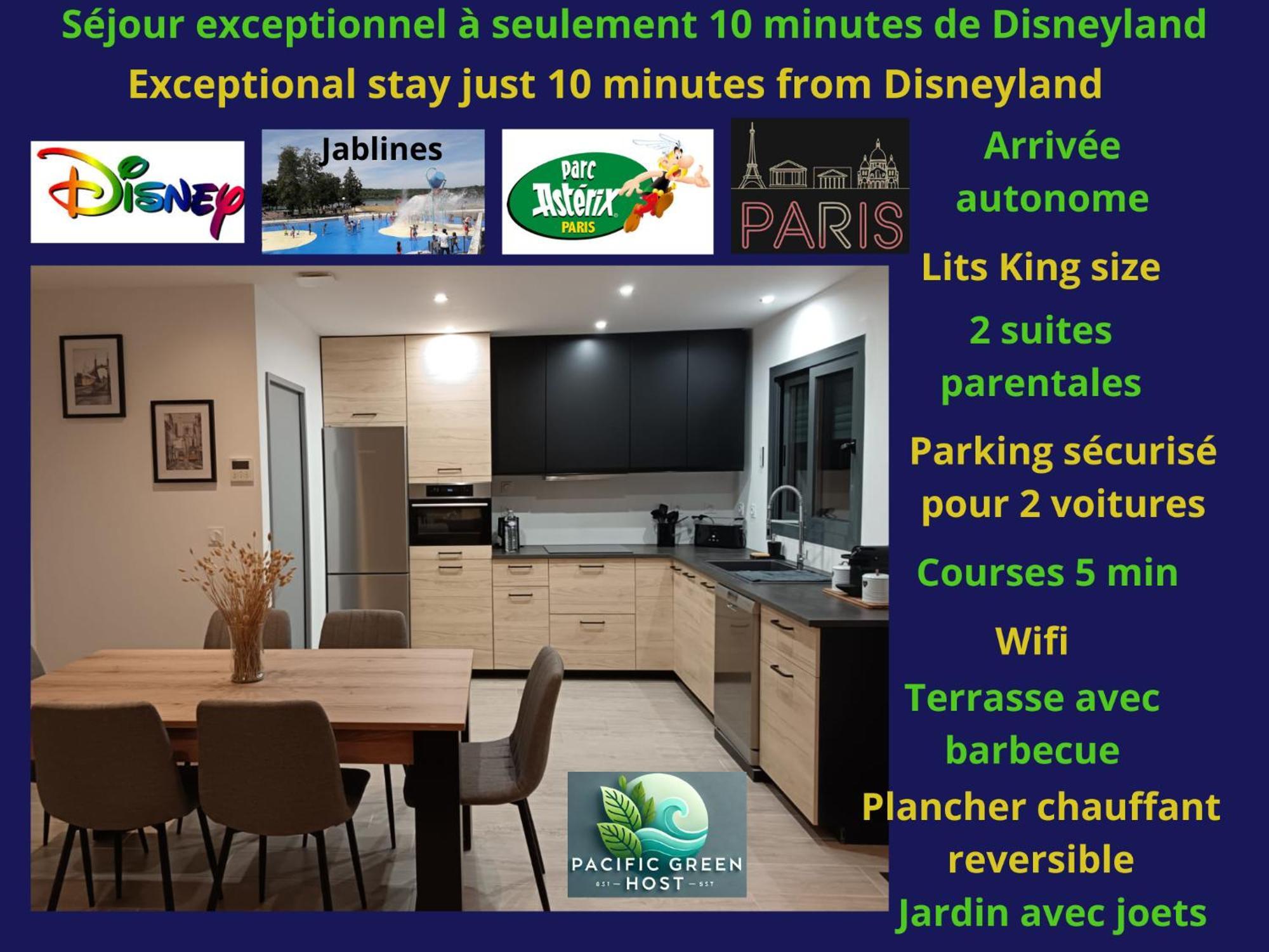 Pacific Green-2 Big Suites-3 Pieces 80M2-Parking 2 Cars-Jardin-Confort Chalifert 외부 사진